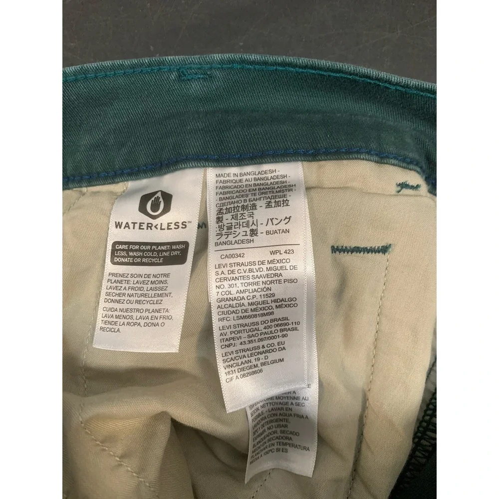 NWT Levi's XX Chino Standard Taper Stretch Green Pants 32 x 34
